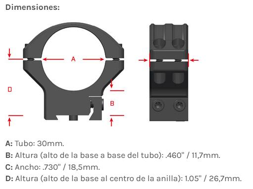 Tamaño anillas warne Hyperlite