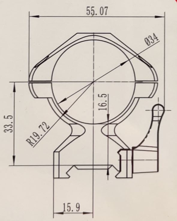 medidas de las anillas nikko stirling medias desmontables para tubo de 34mm