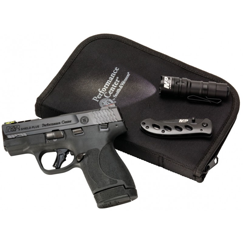 pistola policial con linterna y navaja smith and wesson mp9 shield