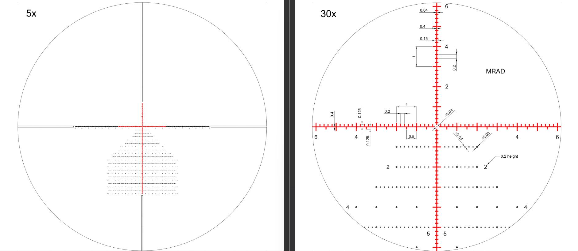 reticula del visor nikko stirling diamond 5-30x56