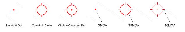 reticulas punto rojo vector optics Frenzy X MRS